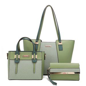 Nikky Bessie 3-Piece Shopper Bag Set NK12313 Soft Green